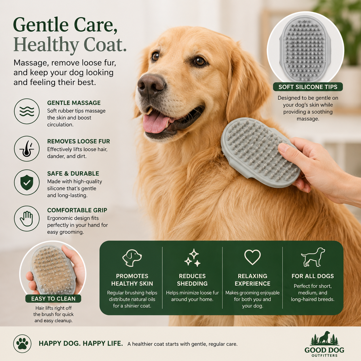 Good Dog Silicone Grooming Brush